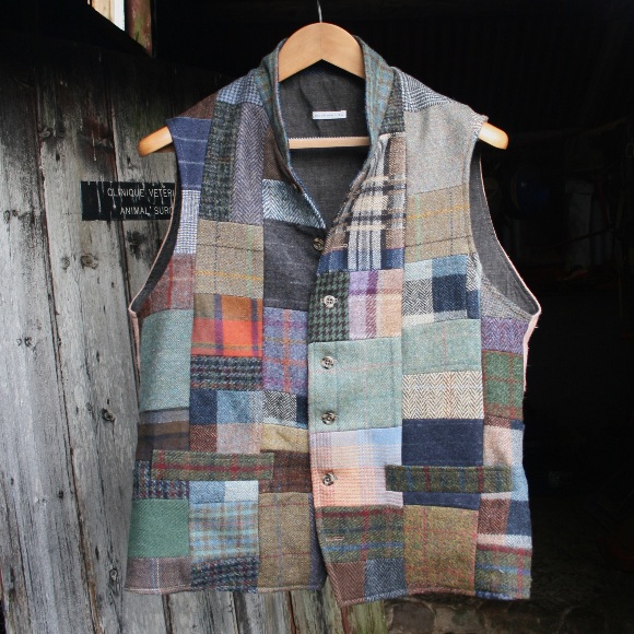 Waistcoat in patchwork Harris Tweed | BlueBarn.life Bespoke Clothing